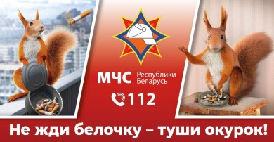 Сегодня дан старт профилактическим видеороликам информационно-пропагандистской кампании МЧС «Не жди белочку – туши окурок!»