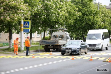 В Бобруйске выполнено более 16% от плана по нанесению дорожной разметки